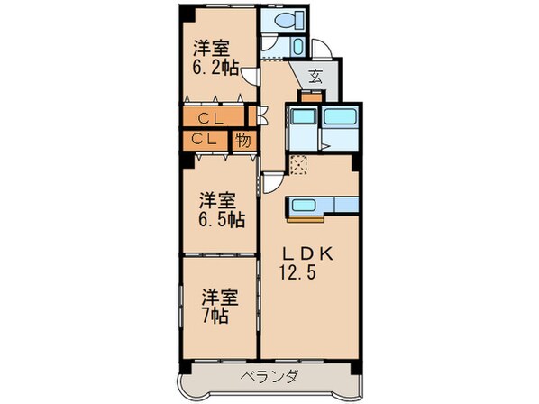 サンシティ貴船の物件間取画像